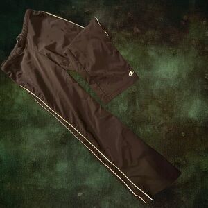 Champion Men's Black Track Pants with White Stripes